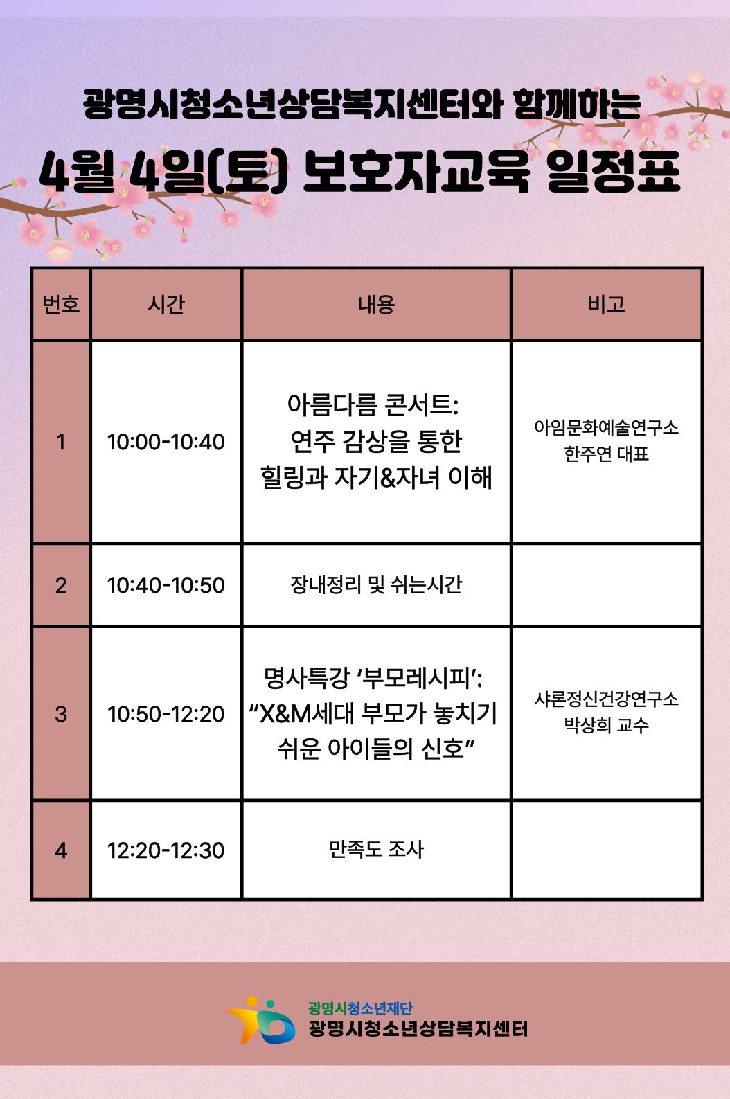 2026년 가족 온(溫) 프로젝트 4월 보호자 명사 특강 프로그램 진행합니다!! 이미지 2